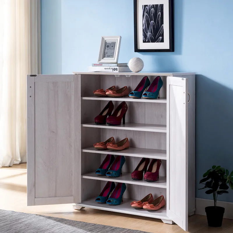 5-Shelf Shoe Cabinet with Double Doors