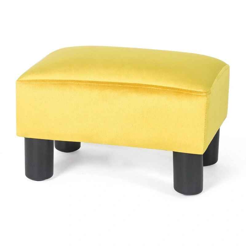 Adeco Faux Leather Ottoman Foot Rest Stool Square Padded Seat Ottoman