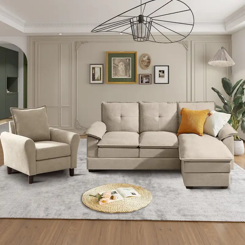 82.28 L Shaped 3 Pieces Living Room Sets