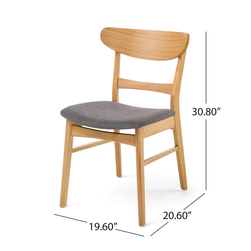 Idalia Fabric and Rubberwood Rectangular Wood Dining