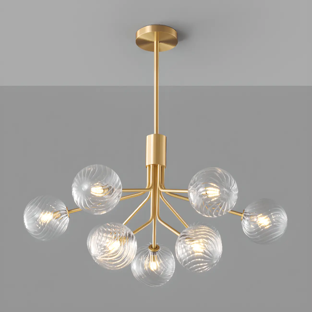 2-Tier Modern Globe Chandelier Adjustable Hanging Length