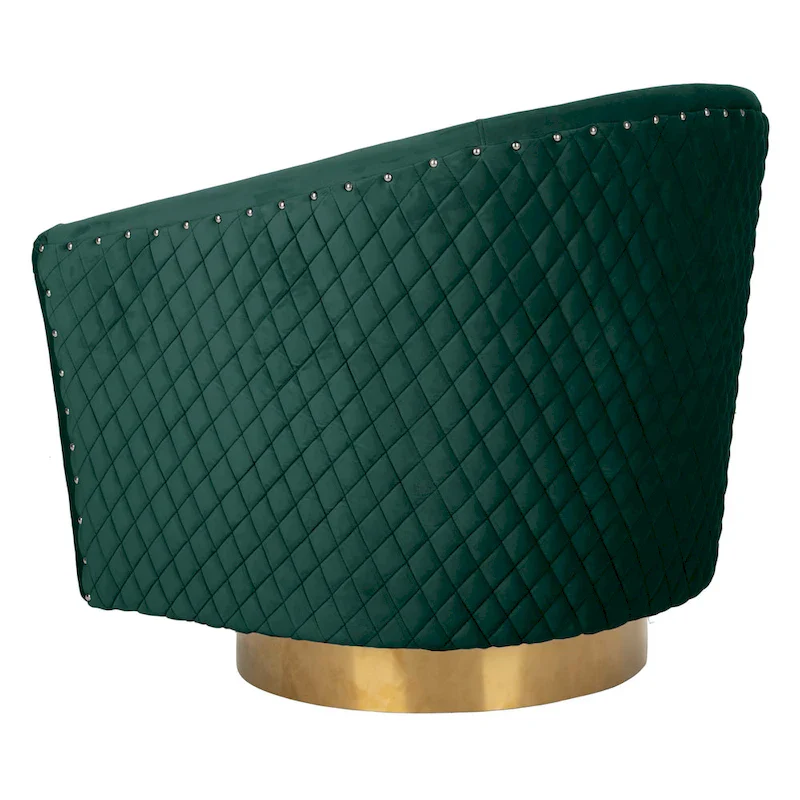 SAFAVIEH Couture Ikram Quilted Swivel Tub Chair - 30Wx32Dx30H