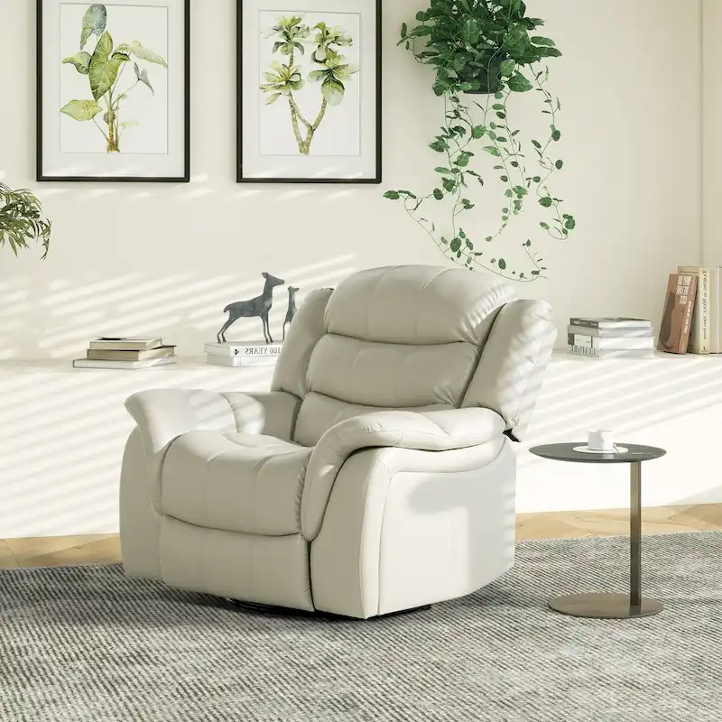41.5 Faux Leather Manual Swivel Glider Recliner