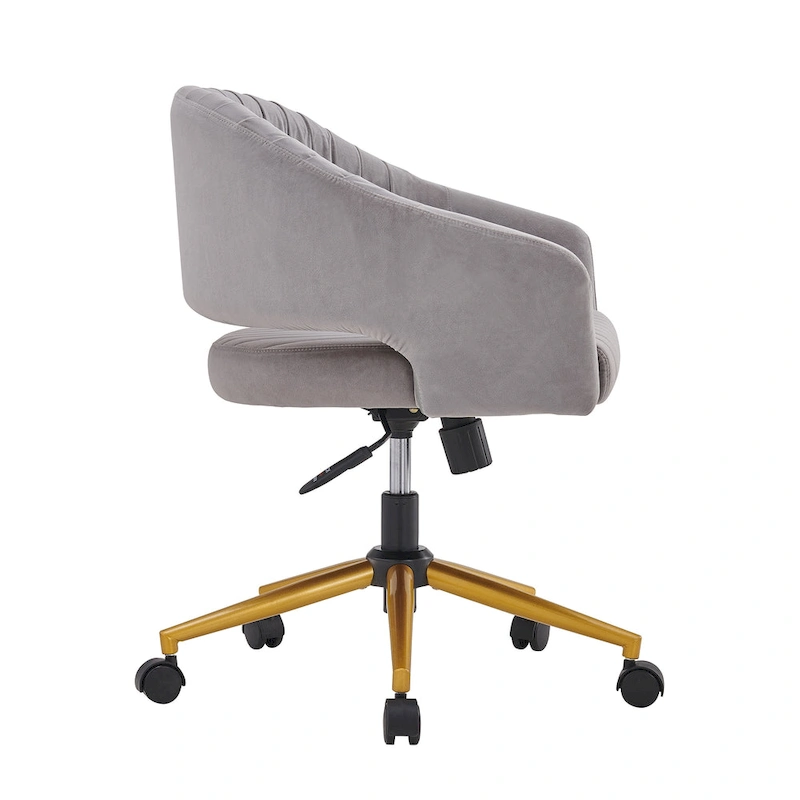 Modern Gold Office Chair Velvet Task Chair Swivel Height Adjustable Computer Chair