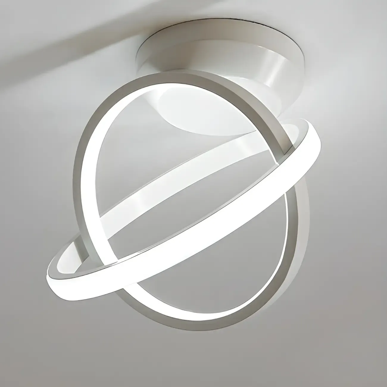 Mini Cross Ring Hallway Dimmable Semi Flush LED Ceiling Light