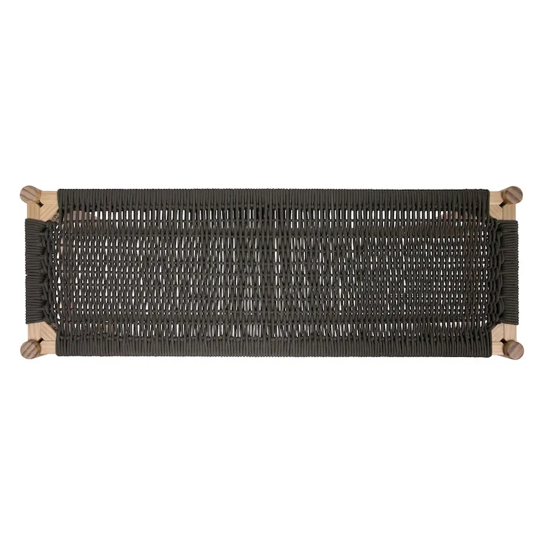 Fernway Solid Wood and Woven Rope Entryway Bench - 43.3 L x 15.0 W x 18.0 H