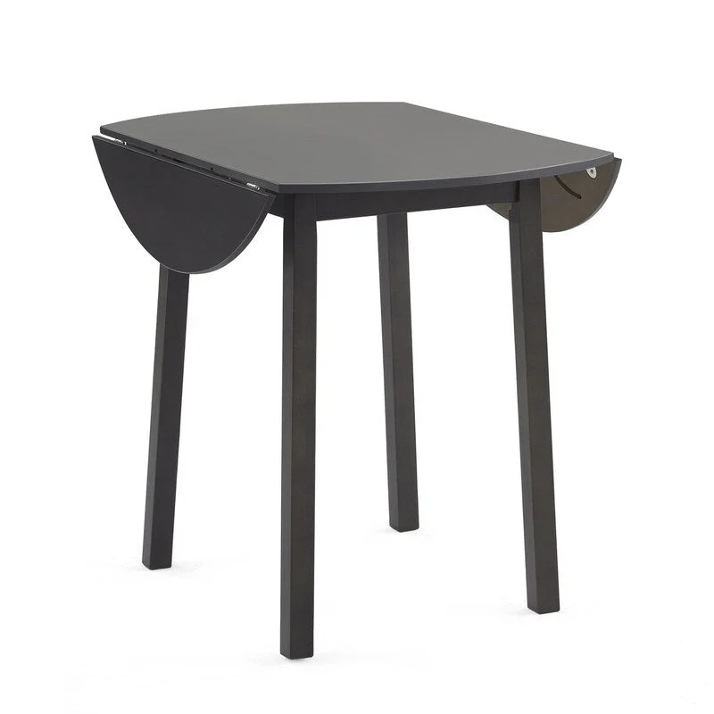 Round Drop Leaf Dining Table with Foldable Leaves