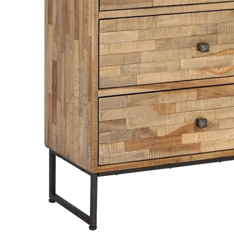 Brown Reclaimed Teak 3-Drawer Sideboard for 1