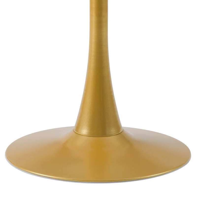 White with Gold Pedestal Base 28-inch Pedestal Bistro Dining Table