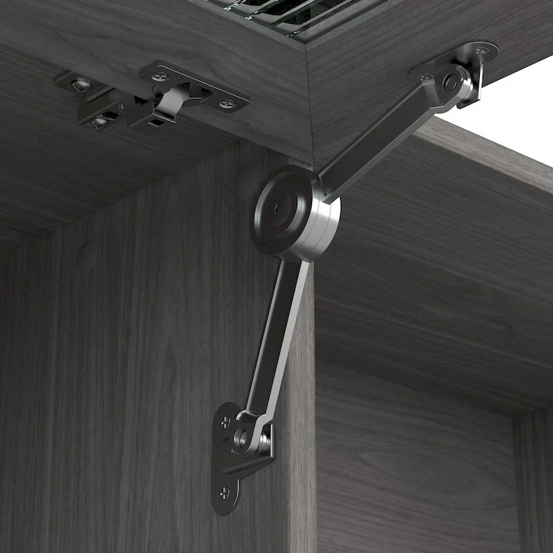 Ash Gray / Heather Gray / White / Modern Gray – Transitional Desk Hutch, 1-Person