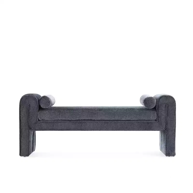 Manhattan Comfort 59" Concord Modern Chenille Upholstered Bench