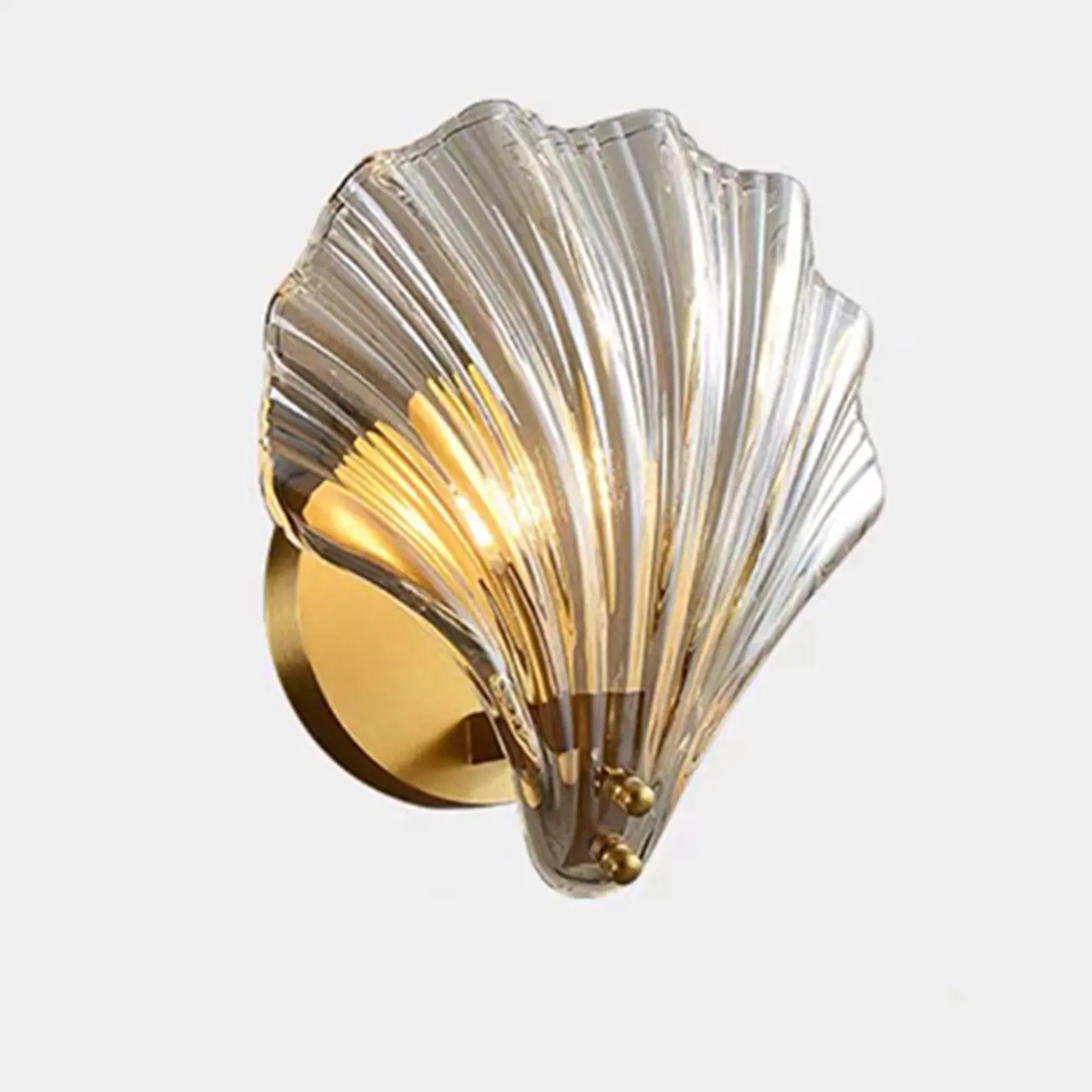 Modern Gold Shell Glass Vanity Wall Light for Bathroom