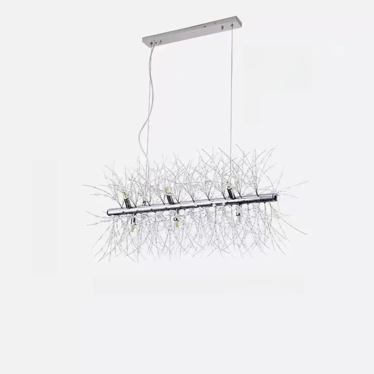 Golden Geometric Crystal Island Light Adjustable Hanging Length