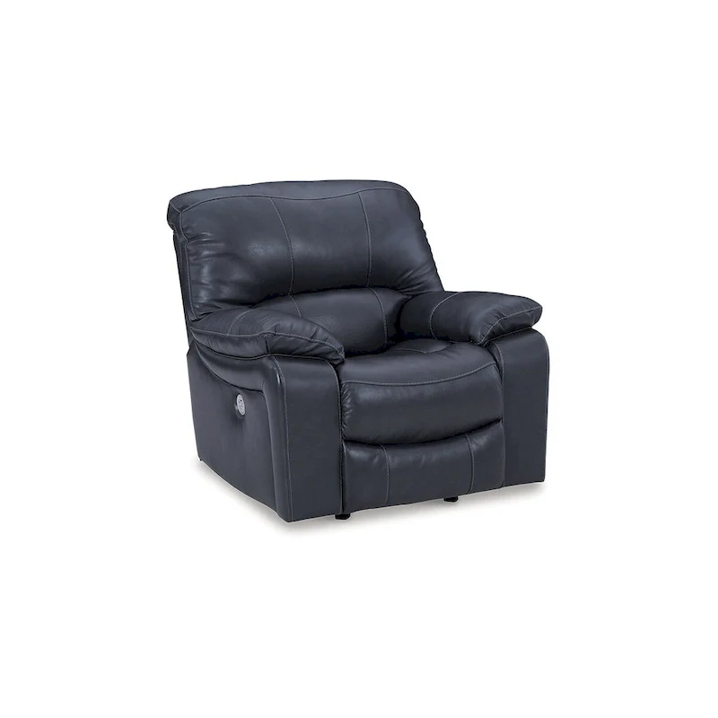 Ocean Blue Power Rocker Recliner, Leather & Faux Leather, Single Seat