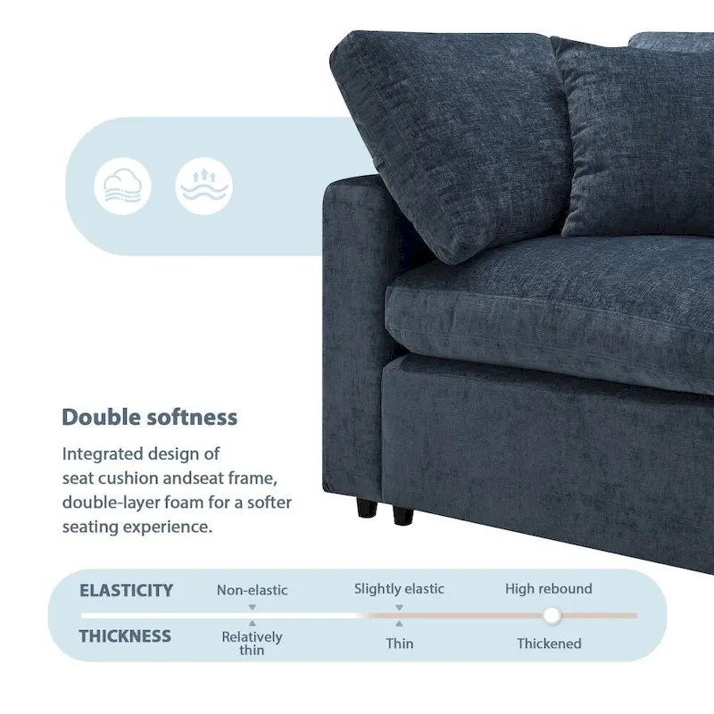 U Shaped Convertible Sectional Sofa with Ottoman