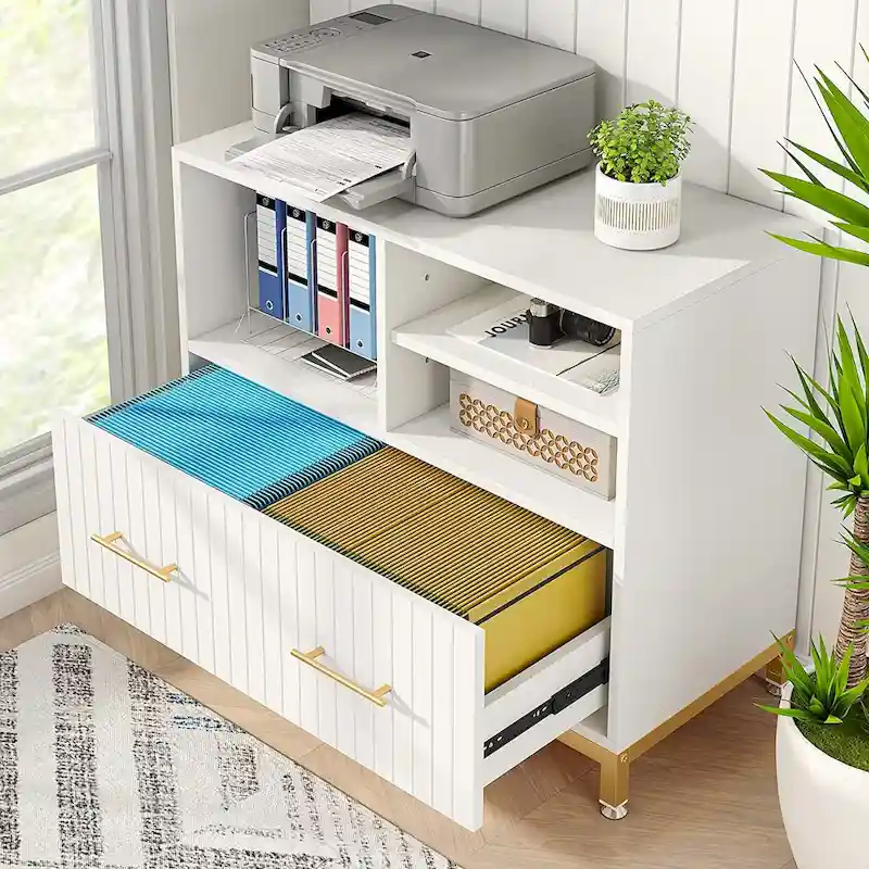 File Cabinet with Drawer – Letter/Legal/A4 Size, Adjustable Hanging Rod