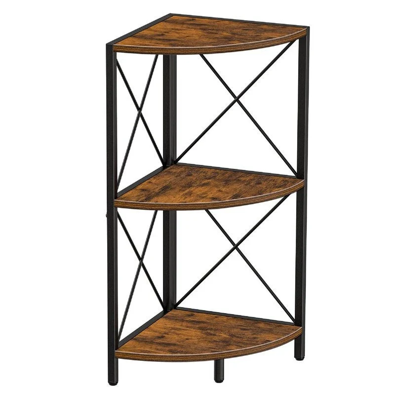 Corner Shelf with Metal Frame - 11.8  D x 11.8  W x 26.9  H