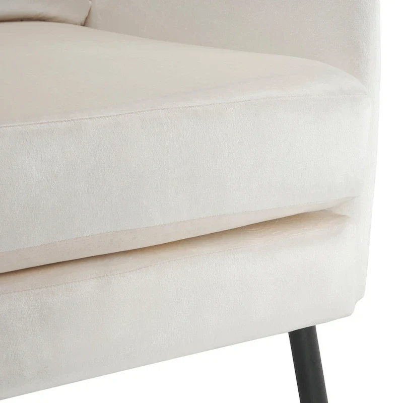 Velvet Wing Back Accent Chair - Single Seat with Pillow