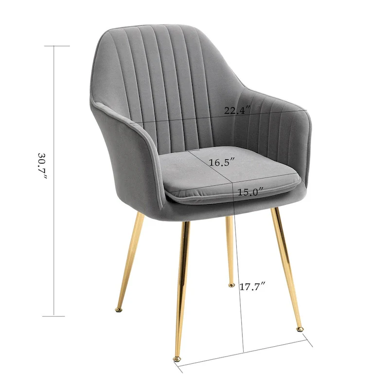 Upholstered Dining Chair (Set of 6) Velvet Accent Arm Chair