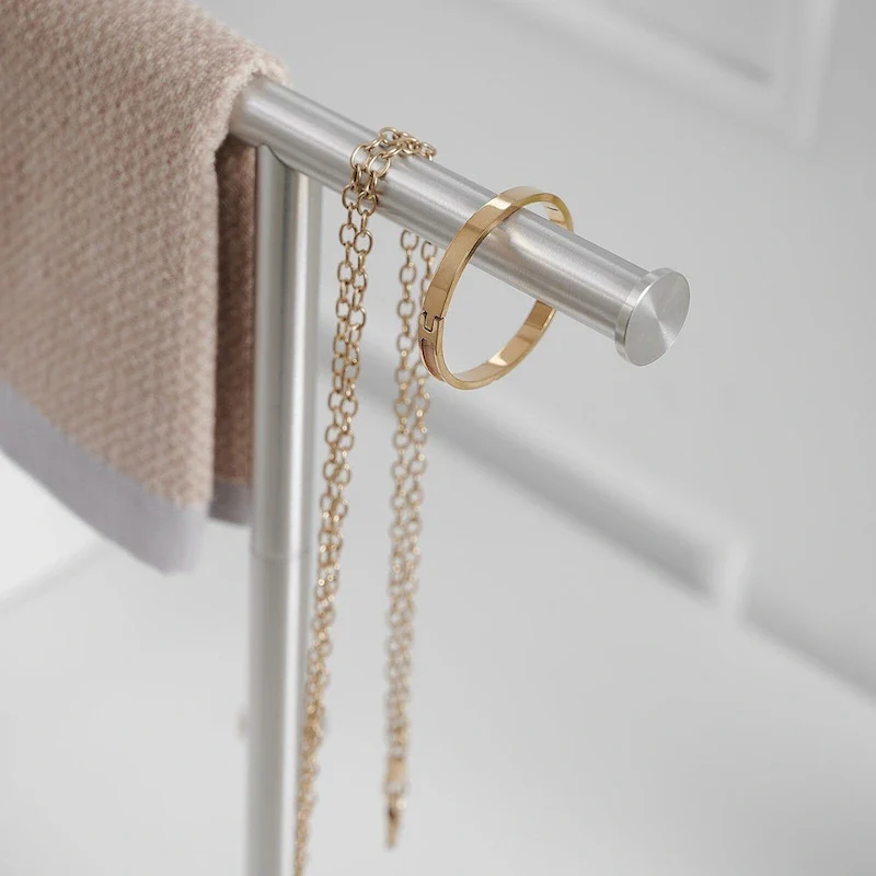 T-Shape Towel Rack With Natural Marble Base