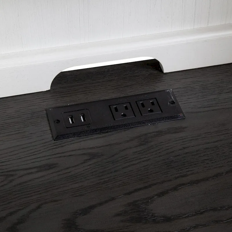 Allyson Park Wirebrushed White Charcoal L Shaped Desk Set