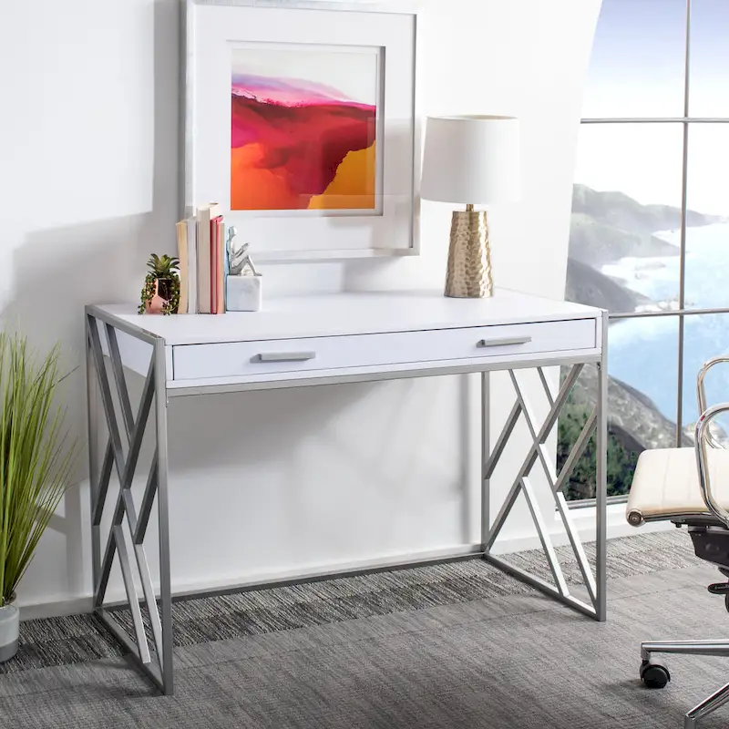 SAFAVIEH Manila Modern Dual-Tone 1-Drawer Desk