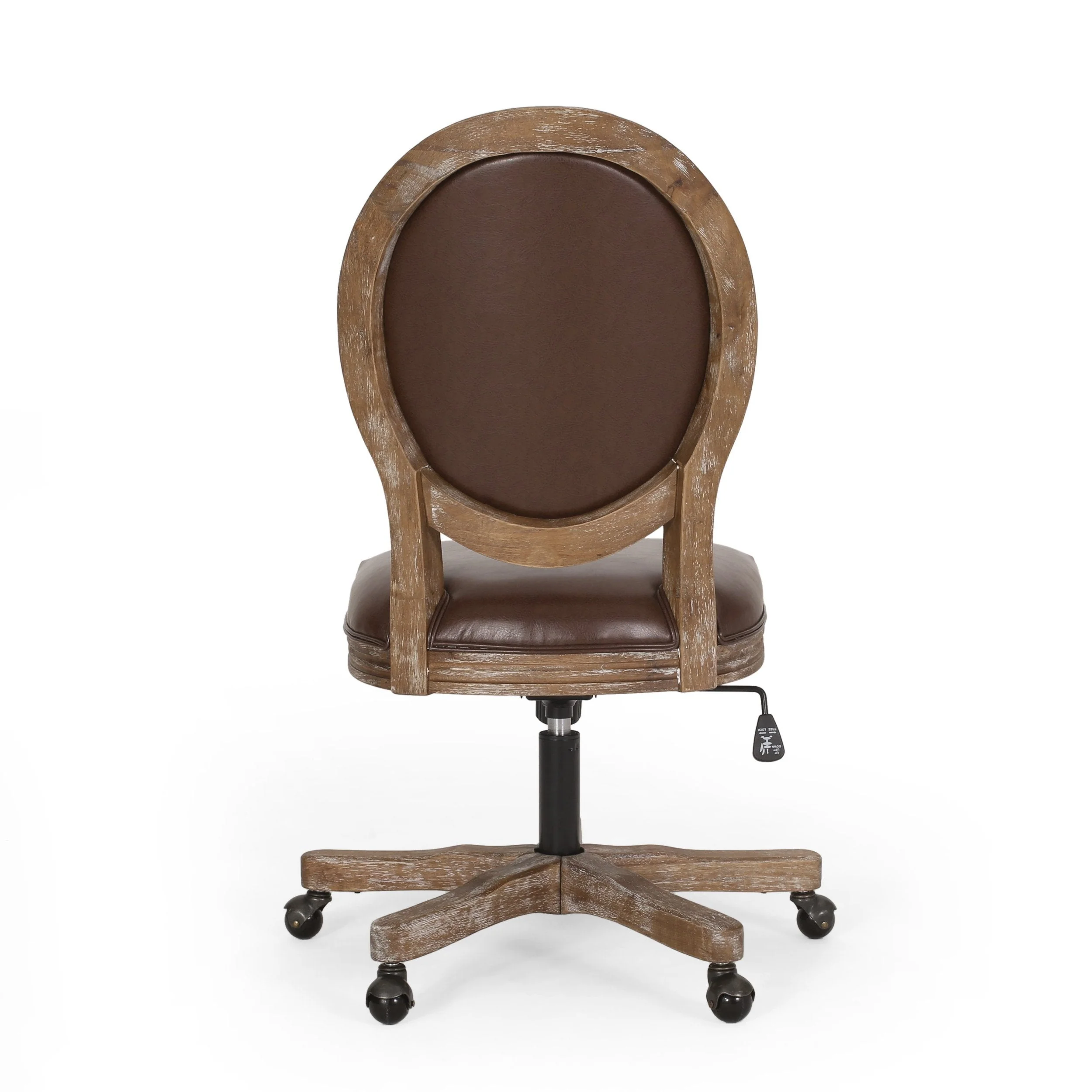 French Country Upholstered Swivel Office Chair - NH639413