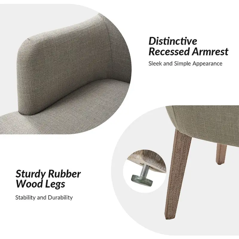 Farmhouse Upholstered Solid Wood Dining Chair Set of 2