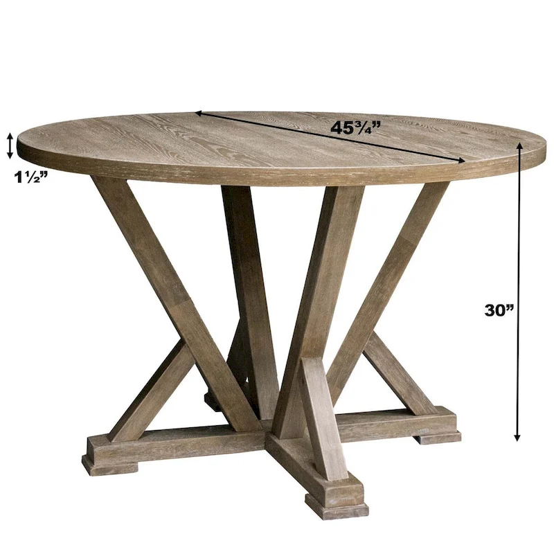 5pcs Table Set Round Dining Table Solid Wood Modern Farmhouse Rustic Look Distressed Look