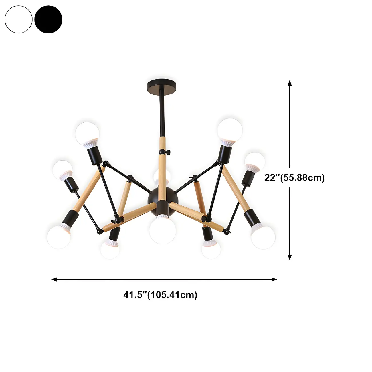Modern Multi-Light Metal Adjustable Downrod Sputnik Chandelier