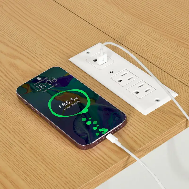 Moasis Kitchen Island Drop Leaf Double Tilt Out Trash Cabinet with Power Outlet & Wheels