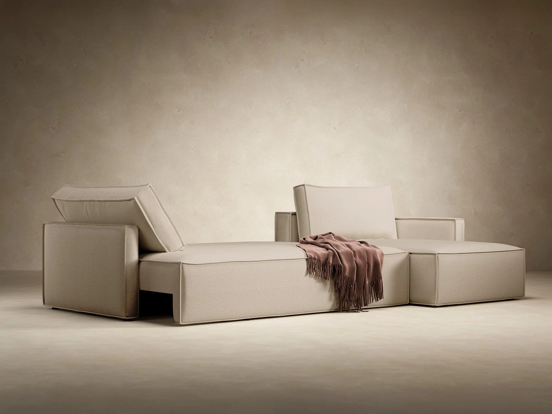 Newilla Slim Arms Sectional Sofa Bed