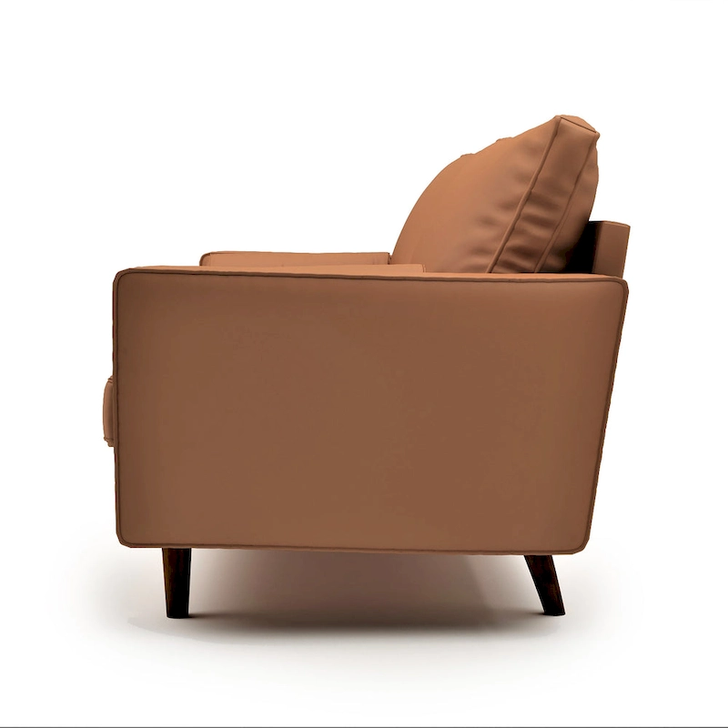 US Pride Faux Leather Mid-century Modern Sofa