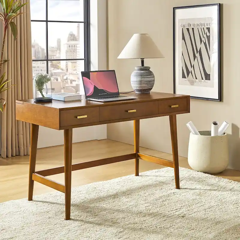 Erich Mid Century Modern 48 Computer Desk with USB by HULALA HOME