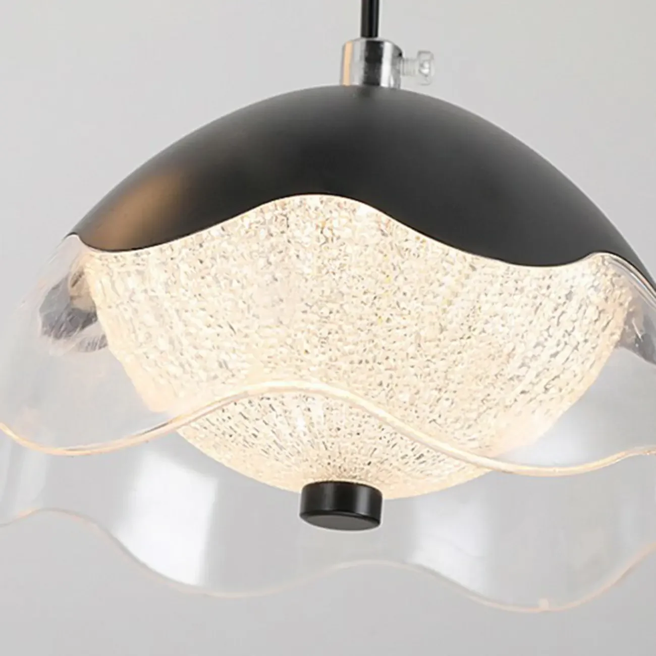 Adjustable 2 Tiers Black Metal 6-Light Dimming Pendant Light