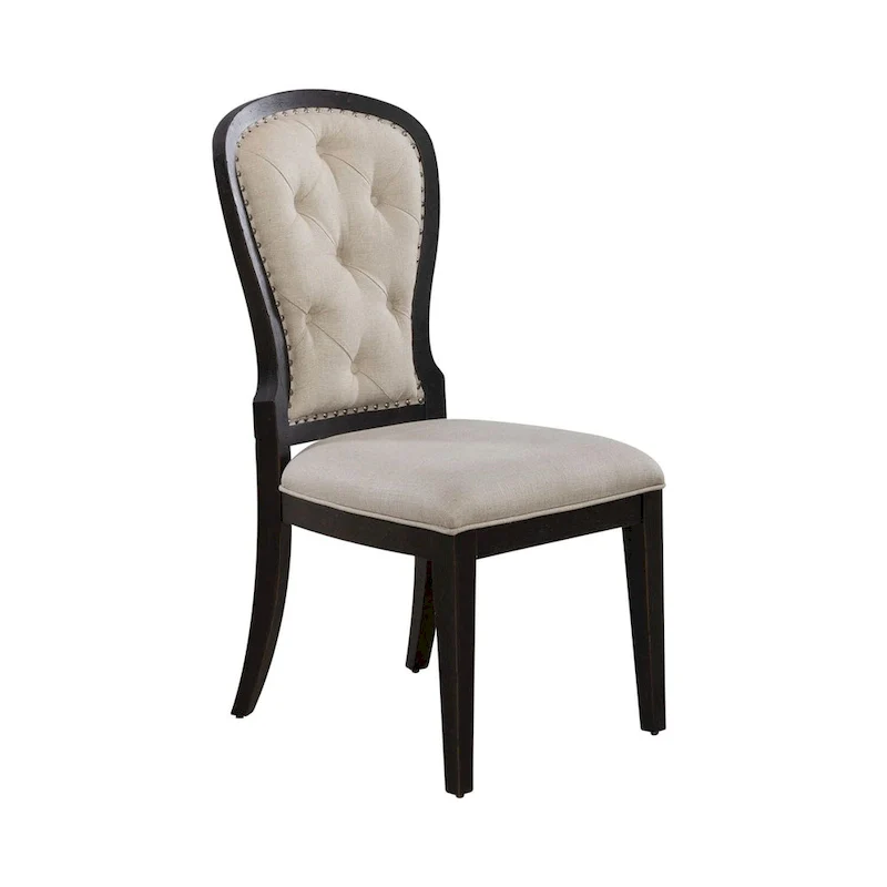 Americana Farmhouse Upholstered Tufted Back Side Chair (Set of 2)