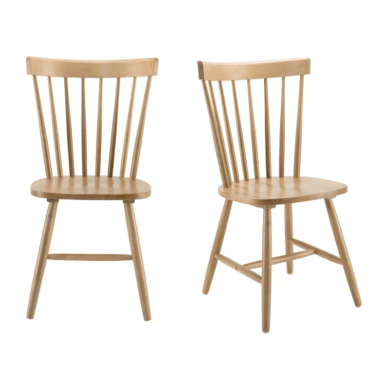 Natural Wood High Back Spindle Dining Chair - 225 lbs Capacity