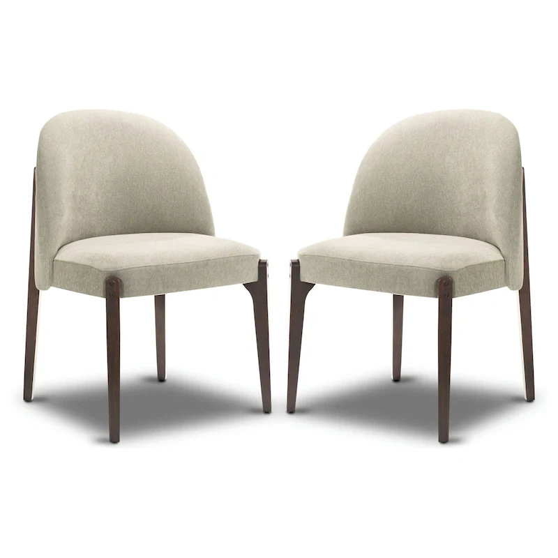 Pietta Dining Chair (Set of 2) - Durable Fabric with Solid Wood Legs