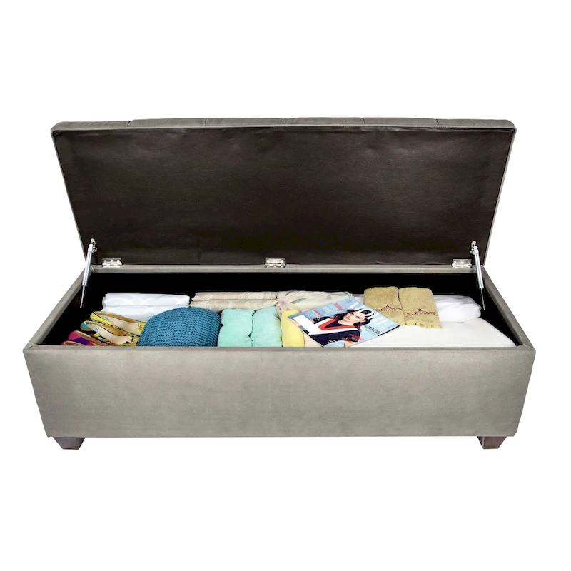 Sole Secret Diamond Tufted OBSESSION Linen Storage Bench