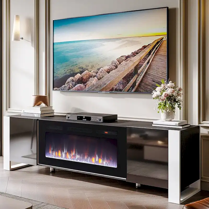 70   Modern Entertainment Center with 36   Fireplace