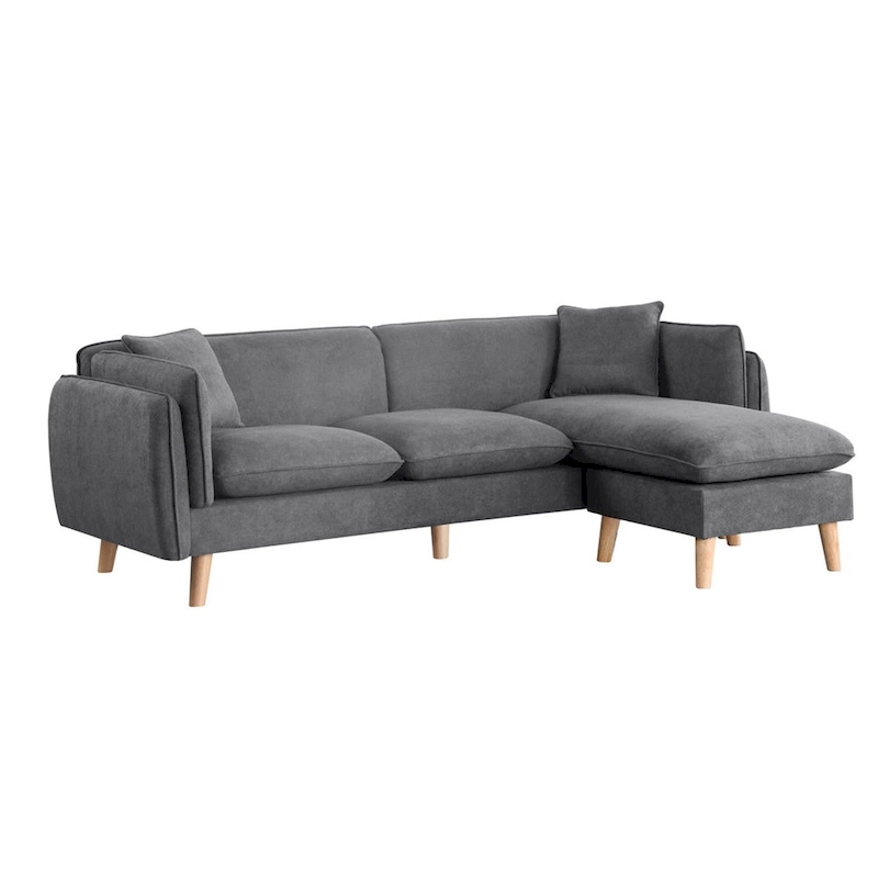 Fabric Sectional Sofa Chaise with Tapered Legs