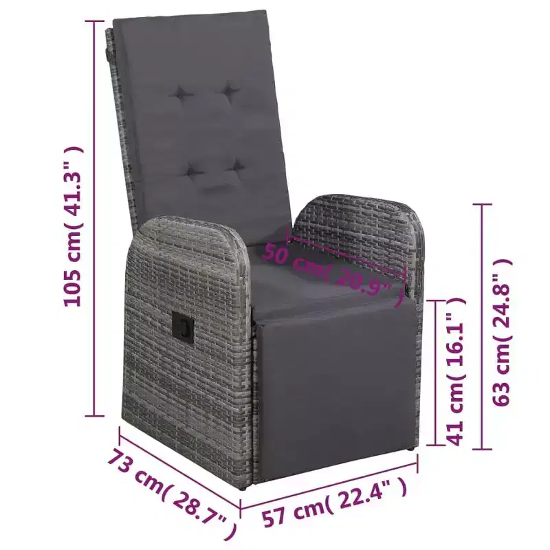vidaXL Bistro Set Grey, Dark Grey