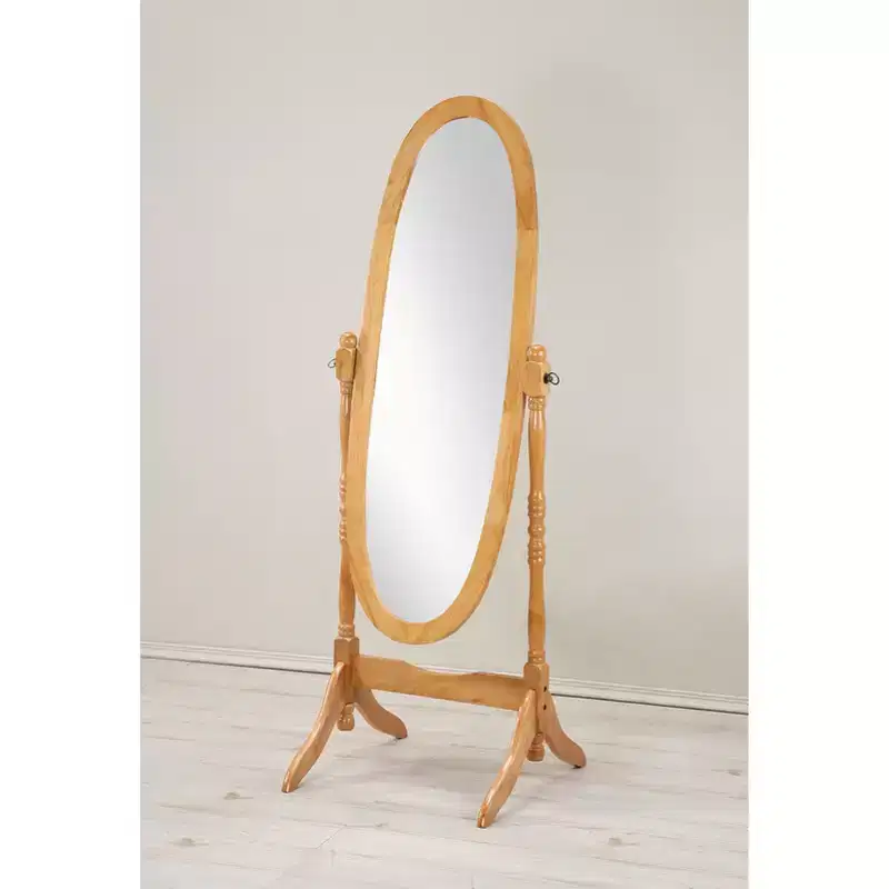 TUYOHW Anna Style Decorative Full Length Mirror for Bedroom,Dressing Room,Traditional Standing Full Cheval Mirror with Wood Frame,Oak