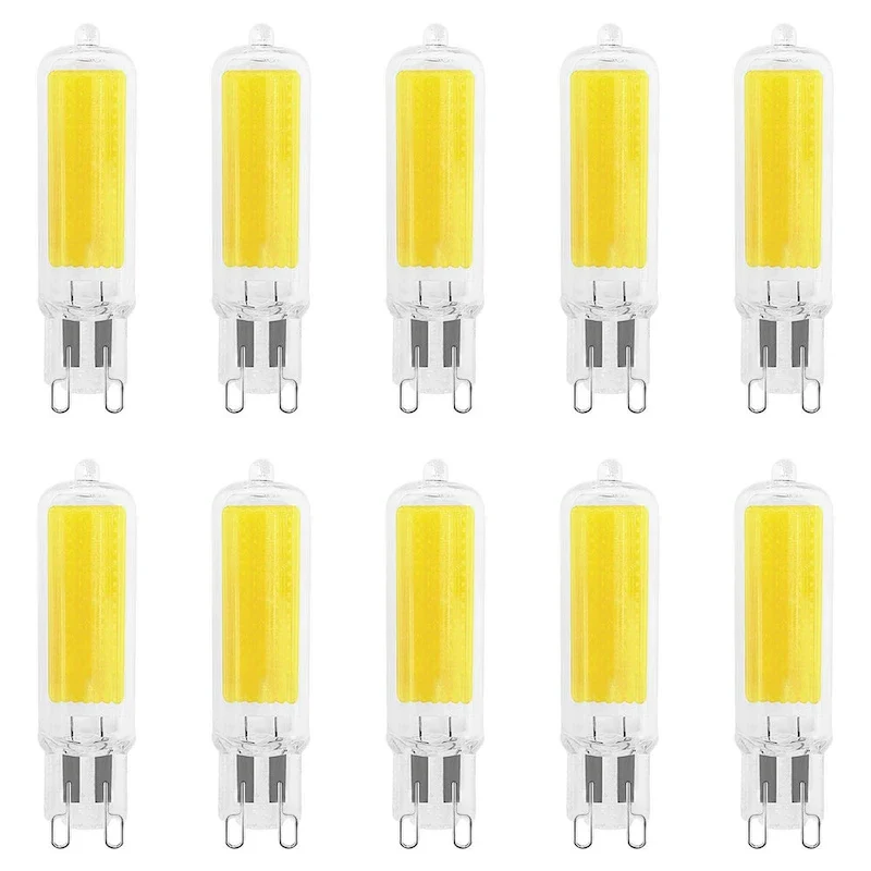 Luxrite G9 LED Bulb Dimmable 4.5W, 50 Watt Equivalent, 450LM, Glass G9 Bi Pin Base, ETL (10 Pack)