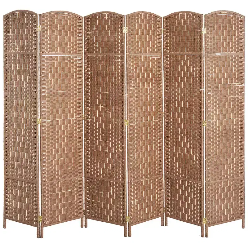 MAYEERTY 6 panel Room Divider Privacy Screen Natural for Home Office