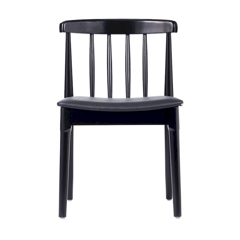 Commercial Solid Wood Dining Chair with Vinyl Padded Seat