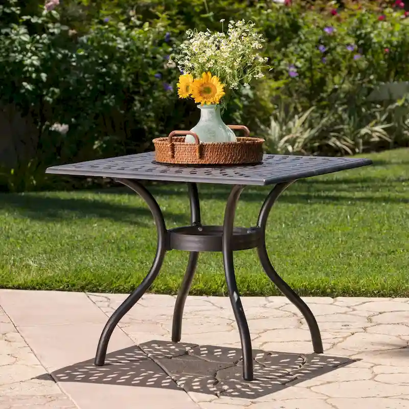 Outdoor 37  Cast Aluminum Square Table
