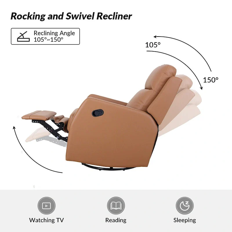 Esteban Swivel Recliner with Tufted Back Set of 2 by HULALA HOME