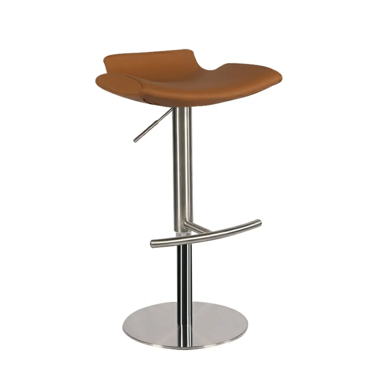 Modern Gray Swivel Metal Frame Adjustable Bar Height Stools
