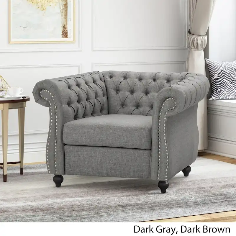 Chesterfield Club Chair with Tufted Upholstery